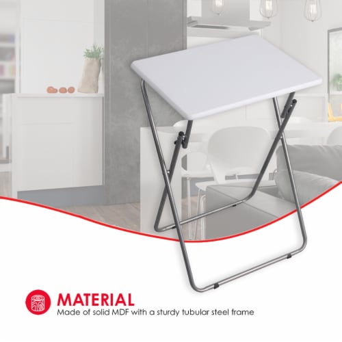 Home Basics Multi-Purpose Foldable Table, White Perspective: left