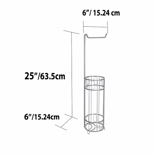 Home Basics Unity Free-Standing Dispensing Toilet Paper Holder, Silver Perspective: left