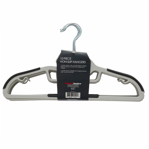 Home Basics Plastic Non-Slip Hanger, (Pack of 10), Black Perspective: left