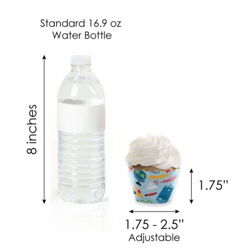 Big Dot of Happiness Back to School Decor 1st Day Cupcake Wrappers & Treat Picks Kit 24 Ct Perspective: left