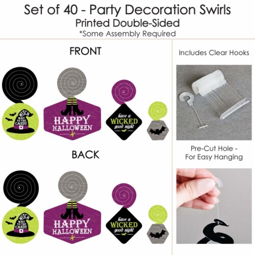 Big Dot of Happiness Happy Halloween - Witch Party Hanging Decor - Party Decor Swirls 40 Ct Perspective: left