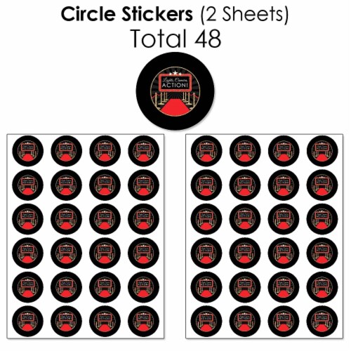 Big Dot of Happiness Red Carpet Hollywood - Movie Night Party Candy Favor Sticker Kit 304 Pc Perspective: left