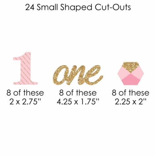 Big Dot of Happiness 1st Birthday Girl Fun to be One Decor Clothespin Garland Banner 44 Pc Perspective: left