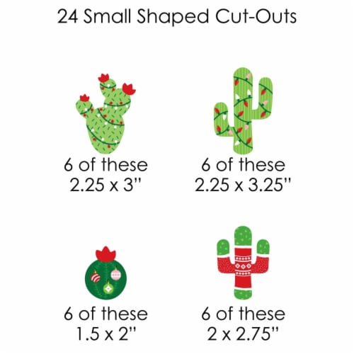 Big Dot of Happiness Merry Cactus - Christmas Party DIY Decor Clothespin Garland Banner 44 Pc Perspective: left