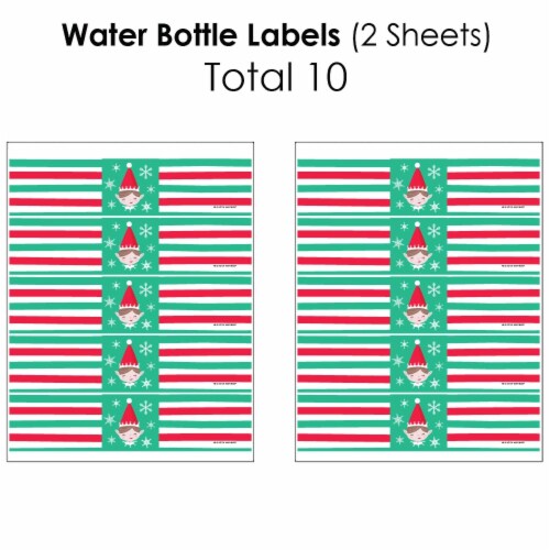 Big Dot of Happiness Elf Squad - Christmas Birthday Party Decor - Beverage Bar Kit - 34 Pc Perspective: left