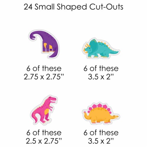 Big Dot of Happiness Roar Dinosaur Girl - Party DIY Decor Clothespin Garland Banner - 44 Pc Perspective: left