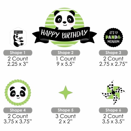Big Dot of Happiness Party Like a Panda Bear - Birthday Decor Kit - Cake Topper Set 11 Pc Perspective: left