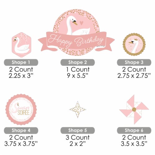 Big Dot of Happiness Swan Soiree - White Swan Birthday Cake Decor Kit - Cake Topper Set 11 Pc Perspective: left
