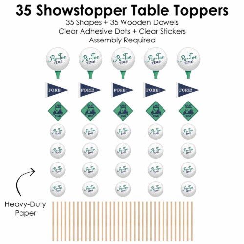 Big Dot of Happiness Par-Tee Time Golf - Centerpiece Sticks - Showstopper Table Toppers 35 Pc Perspective: left