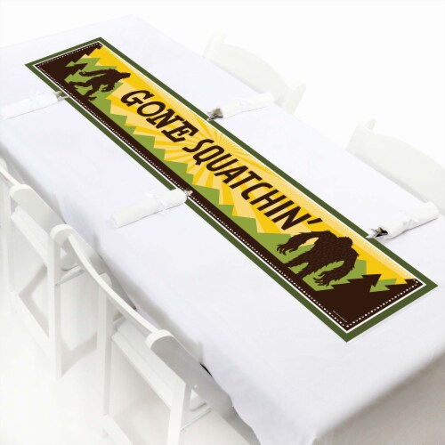 Big Dot of Happiness Sasquatch Crossing - Bigfoot Party or Birthday Party Decor Party Banner Perspective: left