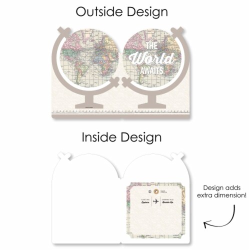Big Dot of Happiness World Awaits Congratulations Giant Greeting Card Shaped Jumborific Card Perspective: left