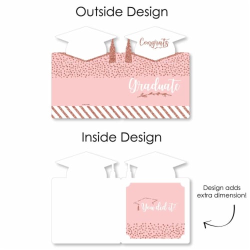 Big Dot of Happiness Rose Gold Grad - Congratulations Giant Greeting Card Jumborific Card Perspective: left