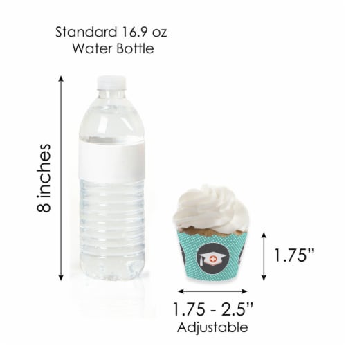 Big Dot of Happiness Medical School Grad Decor - Cupcake Wrappers & Treat Picks Kit 24 Ct Perspective: left