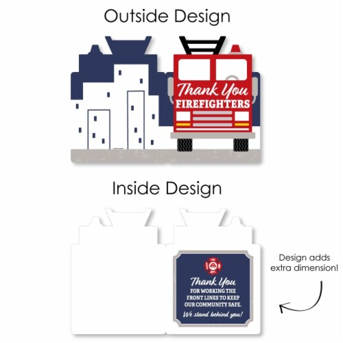 Big Dot of Happiness Thank You Firefighters Appreciation Giant Greeting Card Jumborific Card Perspective: left