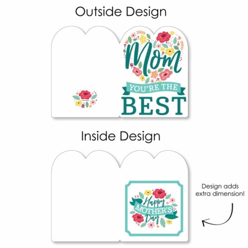 Big Dot of Happiness Colorful Floral Happy Mother's Day Giant Greeting Shaped Jumborific Card Perspective: left