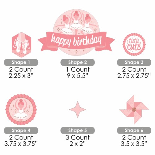 Big Dot of Happiness Tutu Cute Ballerina - Ballet Birthday Decor Kit - Cake Topper Set 11 Pc Perspective: left