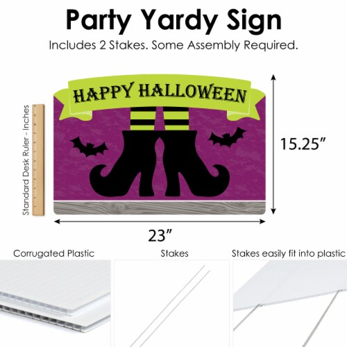 Big Dot of Happiness Happy Halloween - Witch Party Yard Sign Lawn Decor - Party Yardy Sign Perspective: left