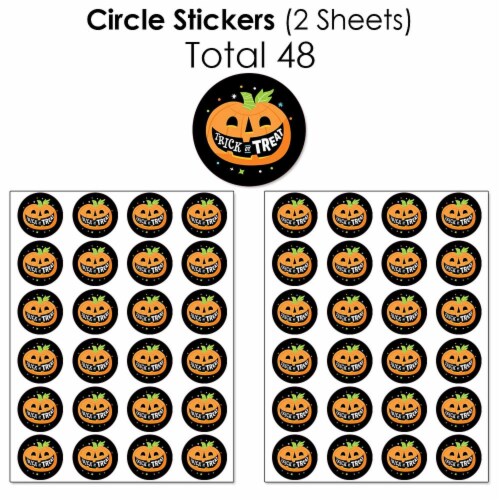 Big Dot of Happiness Jack-O'-Lantern Halloween - Kids Party Candy Favor Sticker Kit - 304 Pc Perspective: left