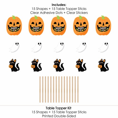 Big Dot of Happiness Jack-O'-Lantern Halloween Party - Centerpiece Stick Table Toppers 15 Ct Perspective: left