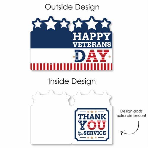 Big Dot of Happiness Happy Veterans Day Thank You - Giant Greeting Big Shaped Jumborific Card Perspective: left
