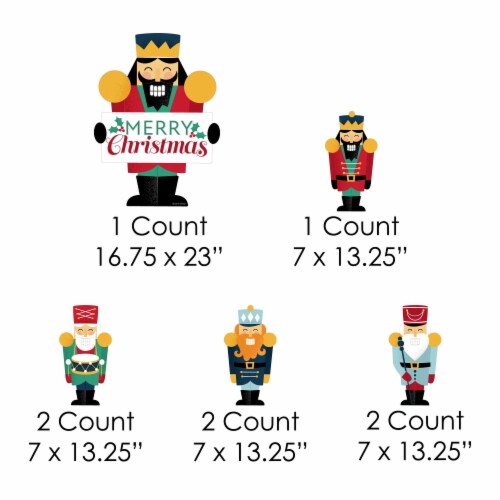 Big Dot of Happiness Christmas Nutcracker - Outdoor Lawn Decor Holiday Party Yard Signs 8 Ct Perspective: left