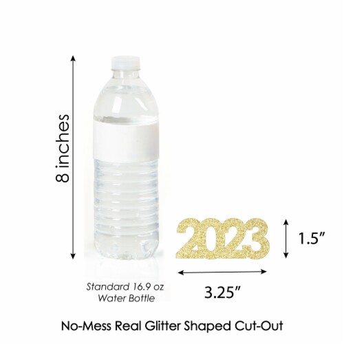 Big Dot of Happiness No-Mess Real Glitter 2023 New Year's Eve Party Paper Straws 24 Ct Perspective: left