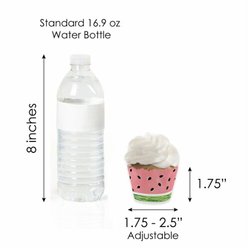 Big Dot of Happiness Sweet Watermelon Decor - Cupcake Wrappers & Treat Picks Kit 24 Ct Perspective: left