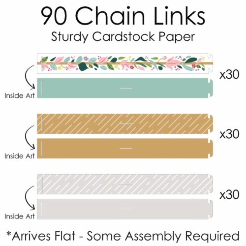 Big Dot of Happiness Religious Easter 90 Links & 30 Tassels Party Paper Chains Garland 21 ft Perspective: left