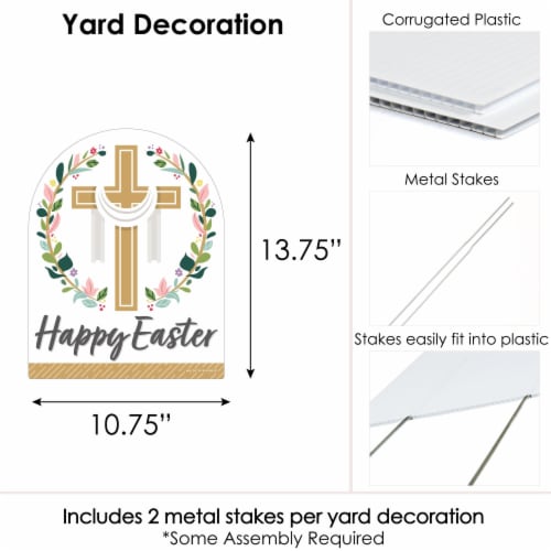 Big Dot of Happiness Religious Easter - Outdoor Lawn Christian Holiday Party Yard Sign - 1 Pc Perspective: left