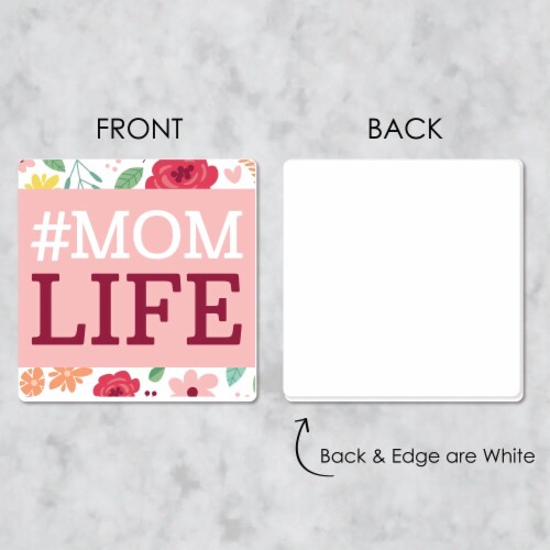 Big Dot of Happiness Colorful Floral Happy Mother's Day Funny Party Decor Drink Coasters 6 Ct Perspective: left