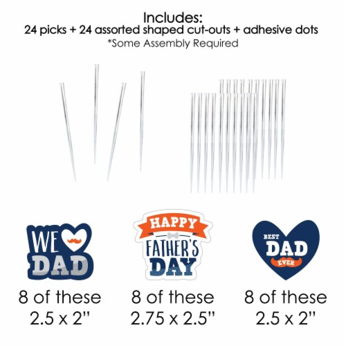 Big Dot of Happiness Happy Father's Day - Dessert Cupcake Toppers - Treat Picks - 24 Ct Perspective: left