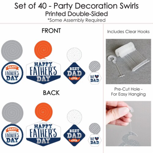 Big Dot of Happiness Happy Father's Day - We Love Dad Hanging Party Decoration Swirls - 40 Ct Perspective: left