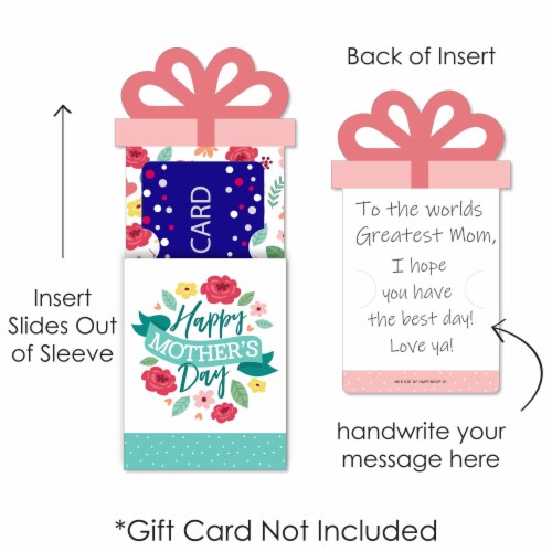 Big Dot of Happiness Colorful Floral Happy Mother's Day Money & Nifty Gifty Card Holders 8 Ct Perspective: left