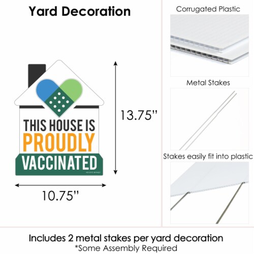 Big Dot of Happiness Proudly Vaccinated - Outdoor Lawn Sign - Vaccine Yard Sign - 1 Pc Perspective: left