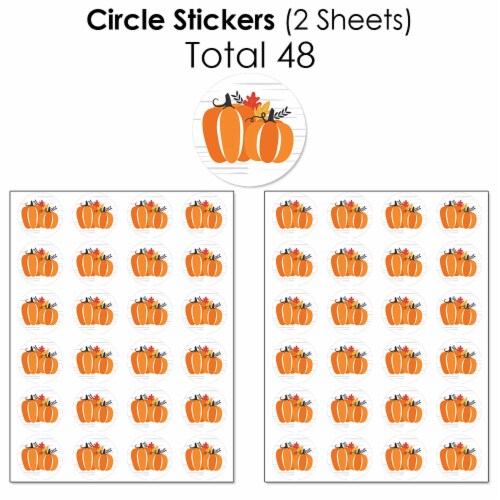 Big Dot of Happiness Fall Pumpkin Halloween Thanksgiving Party Candy Favor Sticker Kit 304 Pc Perspective: left