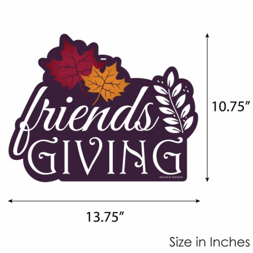 Big Dot of Happiness Friends Thanksgiving Feast - Hanging Outdoor Front Door Decor 1 Pc Sign Perspective: left