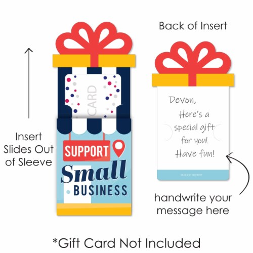 Big Dot of Happiness Support Small Business - Thank You Money & Nifty Gifty Card Holders 8 Ct Perspective: left