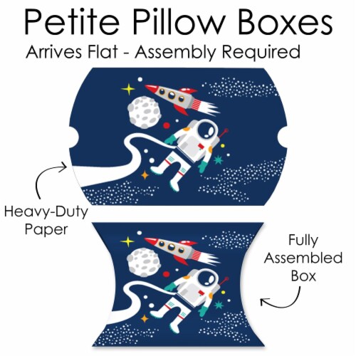 Big Dot of Happiness Blast Off to Outer Space Favor Gift Party Petite Pillow Boxes 20 Ct Perspective: left