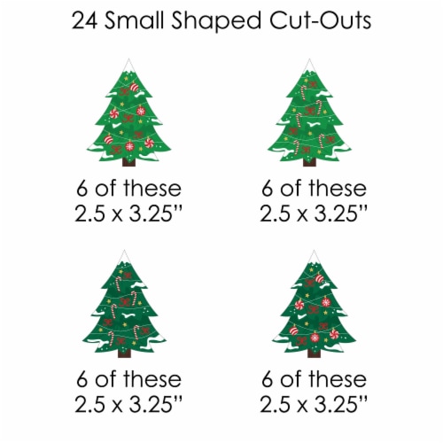 Big Dot of Happiness Snowy Christmas Trees Classic Holiday Clothespin Garland Banner 44 Pc Perspective: left