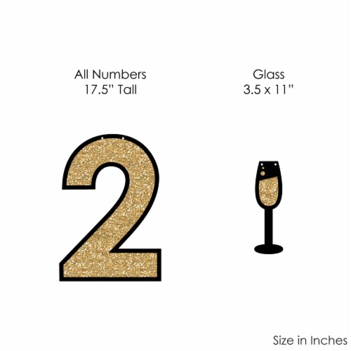 Big Dot of Happiness New Year's Eve Gold - New Year Party Decor - 2023 Outdoor Letter Banner Perspective: left