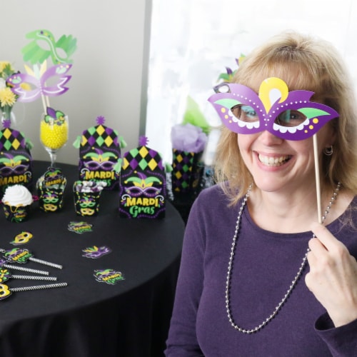 Big Dot of Happiness Colorful Mardi Gras Mask Glasses Masquerade