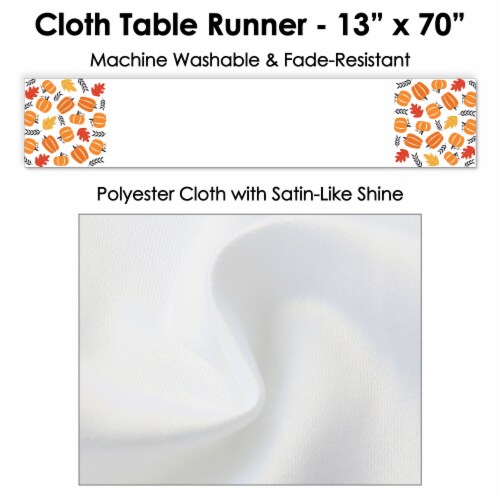 Big Dot of Happiness Fall Pumpkin Halloween or Thanksgiving Party Cloth Table Runner 13 x 70 Perspective: left