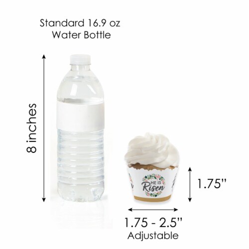 Big Dot of Happiness Religious Easter Christian Party Cupcake Wrapper & Treat Picks Kit 24 ct Perspective: left