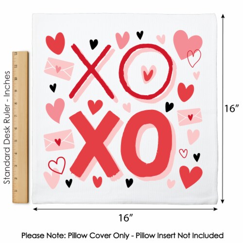 Big Dot of Happiness Happy Valentine's Day Decor - Cushion Case Throw Pillow Cover 16 x 16 In Perspective: left
