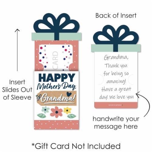 Big Dot of Happiness Grandma, Happy Mother's Day - Money & Gift Card Nifty Gifty Holders 8 Ct Perspective: left
