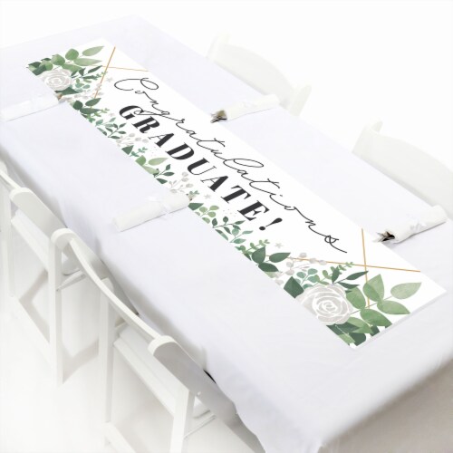 Big Dot of Happiness Boho Botanical Graduate - Greenery Graduation Decorations Party Banner Perspective: left