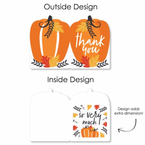 Big Dot of Happiness Fall Pumpkin Thank You Giant Greeting Shaped Jumborific Card 16.5 x 22 Perspective: left