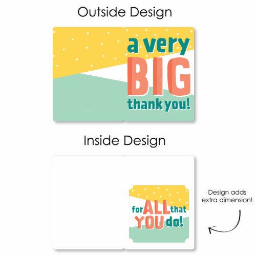 Big Dot of Happiness A Very Big Thank You - Gratitude - Giant Greeting Card - Jumborific Card Perspective: left