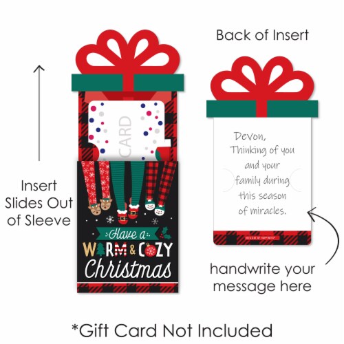 Big Dot of Happiness Christmas Pajamas Holiday Party Money and Nifty Gifty Card Holders 8 Ct Perspective: left