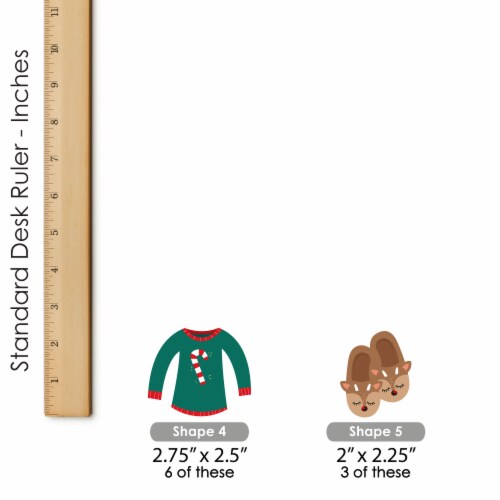 Big Dot of Happiness Christmas Pajamas - DIY Shaped Holiday Plaid PJ Party Cut-Outs - 24 Ct Perspective: left
